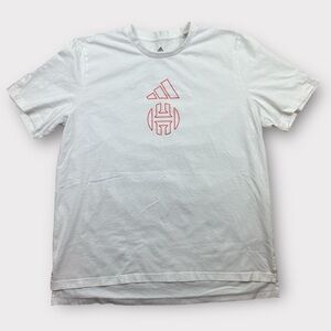 Adidas James Harden Graphic Tee White Men’s XL High-Low Hem